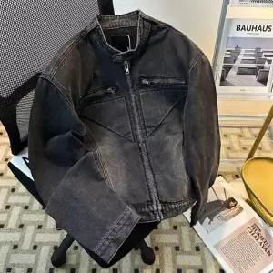 샤오원샵 남성용 데님 빈티지 키작남 워싱 쇼트 코트 패드 재킷 청자켓 꾹1