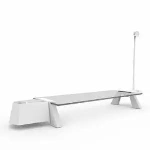 모니터받침대 화이트 투명 지지대 티비거치대 컴퓨터 선반 다이 PC 사무실