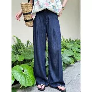 여사친 배기핏 청바지 슬림 데님팬츠 통기성 쿨링 하이웨스트 배기 슬랙스 원픽2