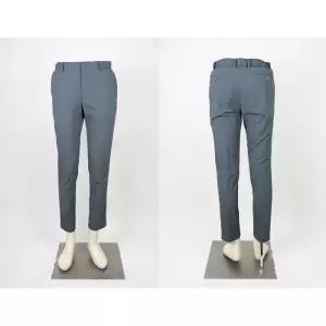 [브렌우드]카키 나일론 시어써커 잔체크 여름 캐주얼 정장 팬츠