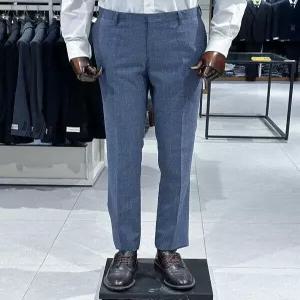 [트루젠]남자 블루체크 정장바지 비지니스 캐주얼 팬츠 슬랙스