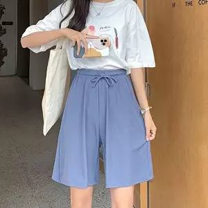 여자바지 여성 편한 밴딩 반바지 와이드 여름 쇼츠 팬츠