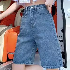 여름여성바지 여성 데님팬츠 청반바지 빈티지 내추럴핏 데일리룩