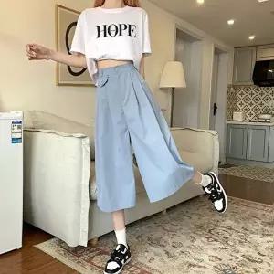 치마반바지 여성 와이드팬츠 7부 얇은 소재 여름 A라인 바지 3색
