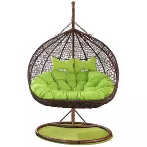 2인용 라탄 그네의자 의자 빈백 스윙 방석 XL 오렌지 쿠션 방수