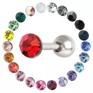 [NS홈쇼핑][미니아트] 써지컬 스틸 3mm 컬러 큐빅 미니멀 패션 피어싱 한쪽..[35843802]