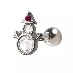 [NS홈쇼핑][미니아트] 써지컬 스틸 눈사람 크리스마스 패션 피어싱 한쪽..[35843807]