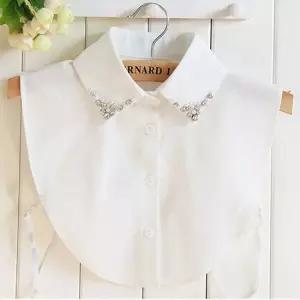 진주 큐빅 넥 케이프 입는 카라 블라우스 카라 셔츠 페이크카라 넥케이프 레이스카라