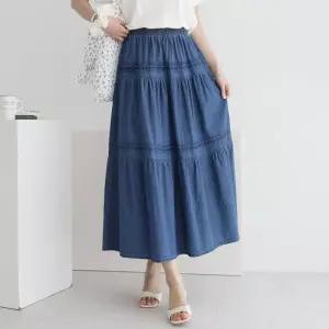 여성 캉캉 데님 롱 스커트 밴딩 청치마 LSK0183 봄 여름1225675