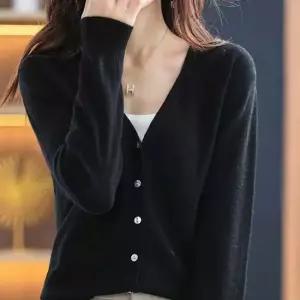 베이직 여성 가디건 무지 브이넥 니트 아우터 여성가디건 니트가디건