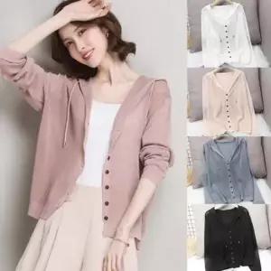 여성 후드 니트 가디건 루즈핏 니트 아우터