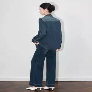 청 여성 빈티지 가볍고 새 데일룩 무지데님 고급스러운 셔츠 워싱 슬림핏 DAOL1