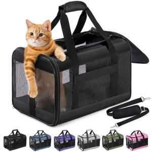 콘룬 고양이 캐리어 BlackM 15파운드의 소형 반려동물 운송 접이식 목줄이 가방 여행