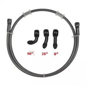 투명 블랙 AN3 땋은 브레이크 호스 오토바이 유압 클러치 튜브 마스터 실린더 오일 DOT 파이프 강화 레이싱