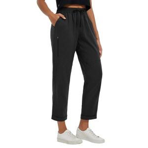 발레프 여성 포켓 하이킹 바지 지퍼 워크 여행복 경량 골프 방수 립스탑 퀵 드라이