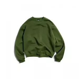 FLUKE 어반 스트레이트 크롭 맨투맨 티셔츠 카키 FMT900C