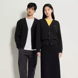 [백화점 정품] 빈폴 멘 남녀공용 코튼 베럴비 가디건 카디건 - 블랙 (BC615AE105)