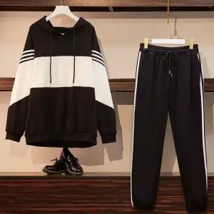 여사친 가을 캐주얼 긴팔세트 트레이닝복 트렌디 세트 패션 빅사이즈 아이템 300근 HT3