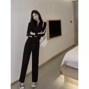 바지 캐주얼 투피스 여자긴팔트레이닝복세트 트레이닝복 와이드 동남아 세트 ible1