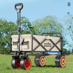 접이식 전동카트 베이지 웨건 트레일러 운반차 핸드카 야외 캠핑 수레