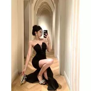 마킷5 여친 스커트 원피스 여름 톱 이브닝 드레스 머메이드 오프숄더 쉬폰원피스 JEN2