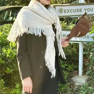 YJR 여성 데일리 숄 망토 케이프 니트 가디건 입는담요