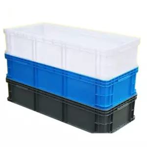 물류박스 진한 초대형 직사각형 파란색 PP 트레이 대형 구멍