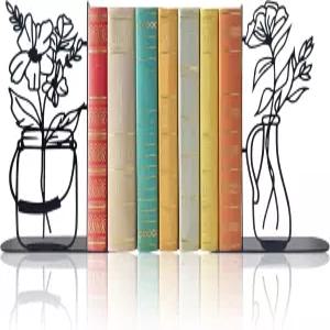 금속 꽃 책 끝 귀여운 홈 오피스 장식용 선반용 애호가를 위한 이상적인 선물 블랙