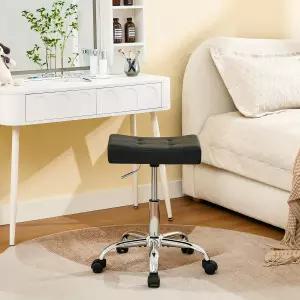 헤어 스타일리스트를 위한 피라보 인체공학적 롤링 샵 스툴(높이 17-21인치 조절 가능) 살롱 스툴(블랙)