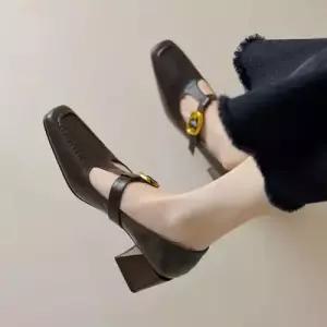 빈티지 여성 메리제인 신발 단화 스트랩 딥 스트랩힐 힐 스틸레토 KS5