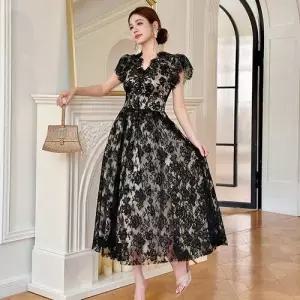 픽토 치마 원피스 여사친 브이넥 레이스 프렌치 정장 초가을 젠3