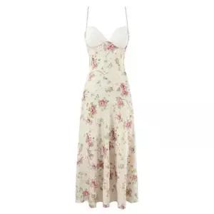 픽토 원피스 여름 여성용 레이스 모란 프린트 나시 슬림핏 바캉스 롱스커트 젠2