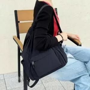 [패션] 일상 백팩 조리개 가방 여성백팩 나일론 조리개백팩