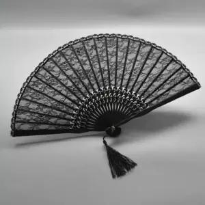 [문구] 레이스 접이식 부채 블랙 여름판촉물 미니부채 홍보용부채 생활용품 선물용부채