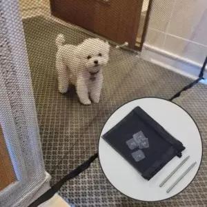 [반려] 강아지 투명 그물 울타리 소형 아기 울타리 강아지 안전문 펜스