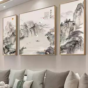 거실 그림 대형 삼단 동양화 인테리어 풍수 풍경화 배경 캔버스
