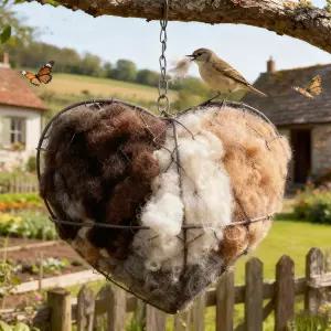 수제 섬유 새 둥지 하트 야외 활동을 위한 알파카 울 자연 따뜻한 벌새 집 대안 정원 나무를 액세서리