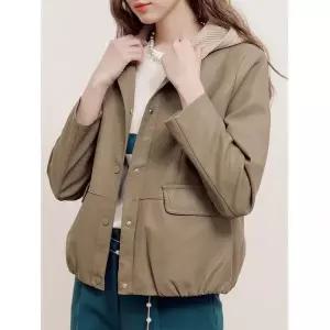 르모하 후드 탈착 카라 페이크 가죽 자켓 LC1LJK001M