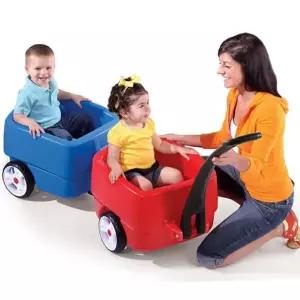 아동 웨건 어린이용 쌍둥이 야외 유아 웨건 짐차 플라스틱 운반차 두명 카트