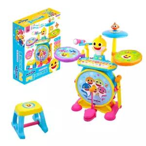 마이크달린 핑크퐁 드럼 피아노 의자세트 어린이악기 EQ