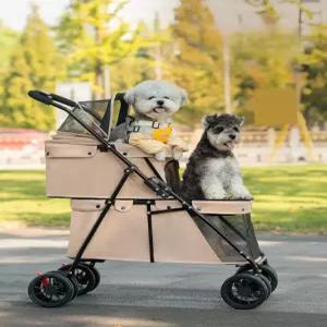 프라이빗 강아지 2단 반려견 개모차 유모차