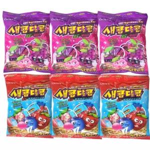 새콤달콤 200g x 6봉지 포도복숭아+딸기블루베리소다향