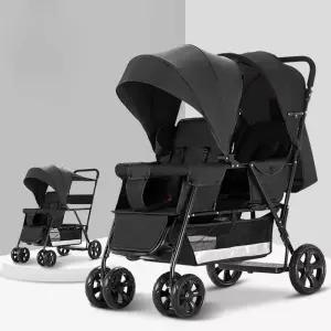 트윈 쌍둥이 유모차 더블1+1 유모차 경량 접이식