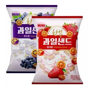 개별포장 한입 과일샌드 딸기향 + 포도향 300g x2개