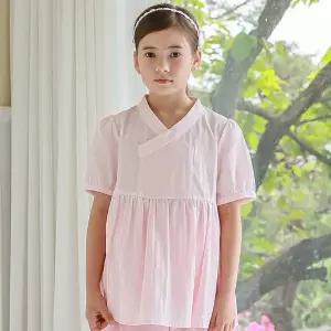 [보리보리/하랑한복]하랑한복 하나뎅이 여아 생활한복 핑크 반팔 블라우스