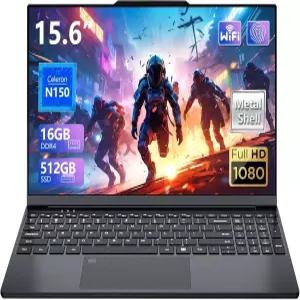 AVENKA 게이밍 노트북 15.6인치 컴퓨터 N150 프로세서 최대 3.6GHz 16GB RAM SSD 백라이트 키보드 FHD 1920
