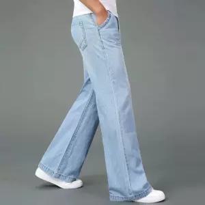 데님 슬랙스 남자 부츠컷 청바지 나팔 와이드 팬츠 밴딩 일자핏 캐주얼 슬렉스 겨울