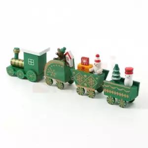 크리스마스 미니어처 원목기차 그린 미니어처기차장남감 크리스마스장식소품