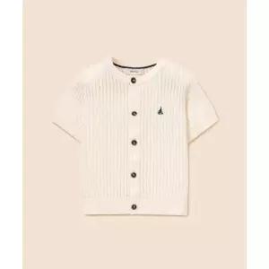 빈폴 키즈 BEANPOLE KIDS 솔솔니트 반소매 면 크로쉐 라운드 가디건 카디건 아이보리 BI645AU010 386747