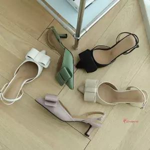 여자 슬링백힐 신발 구두 플랫샌들 슈즈 데일리 리본pqr031